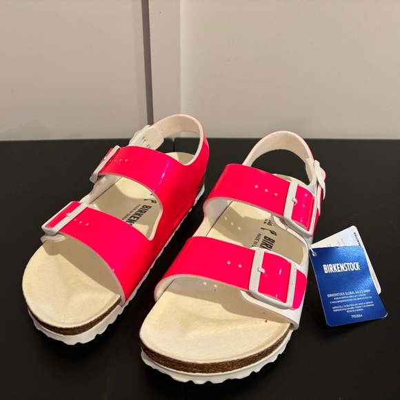 Milano Neon Pink/White Birkenstocks - Picture 1 of 8